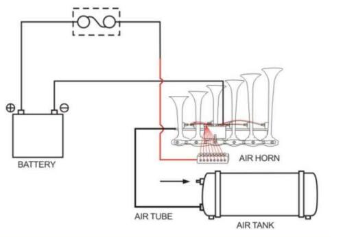 Fanfare 8 Klang 12V Chrom Metall - Audiopipe