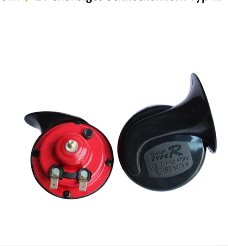 2 Klang Doppel Hupe BMW Sound 2 Stk. Rot/Schwarz TYPE R