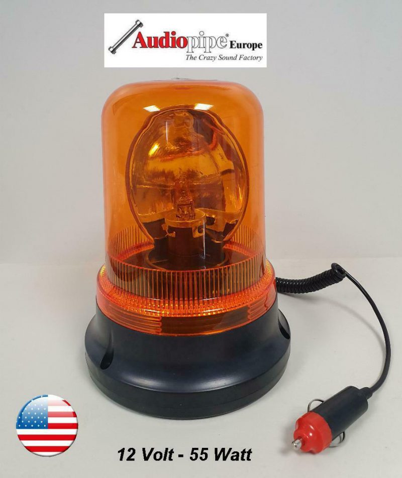 Rundumleuchte Drehspiegel 12V mit Magnetfuß Y