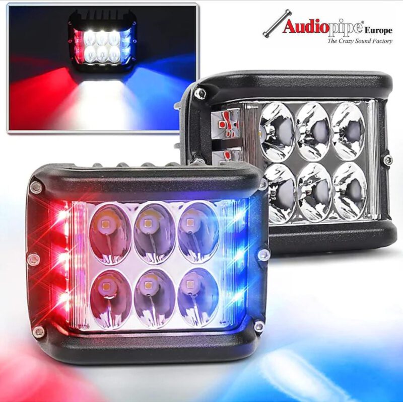 LED Stroboskop Blitzer 2x 60W 2x 4800 Lumen 2 Programme B/R