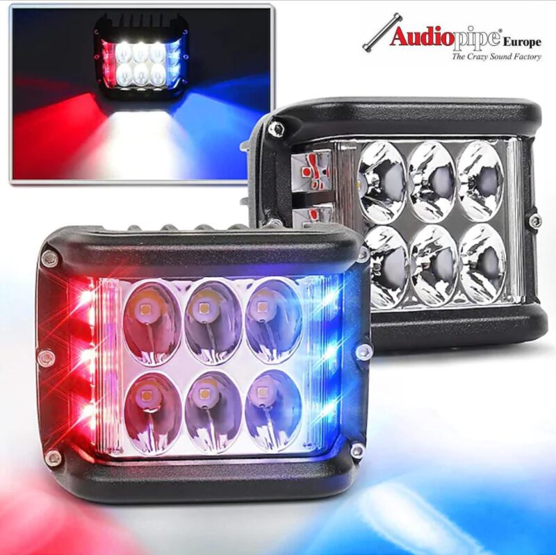 LED Frontblitzer Sonnenblende 45W Police GELB - Audiopipe