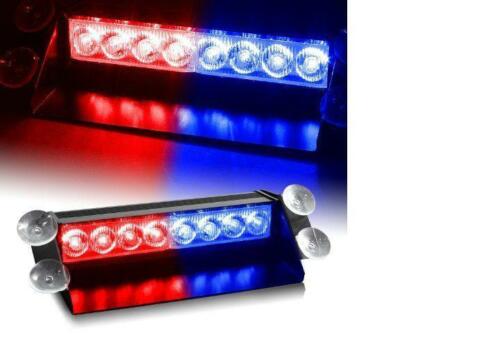 2x LED Panel Stroboskop Blitzer Lampe für Auto in rot und blau