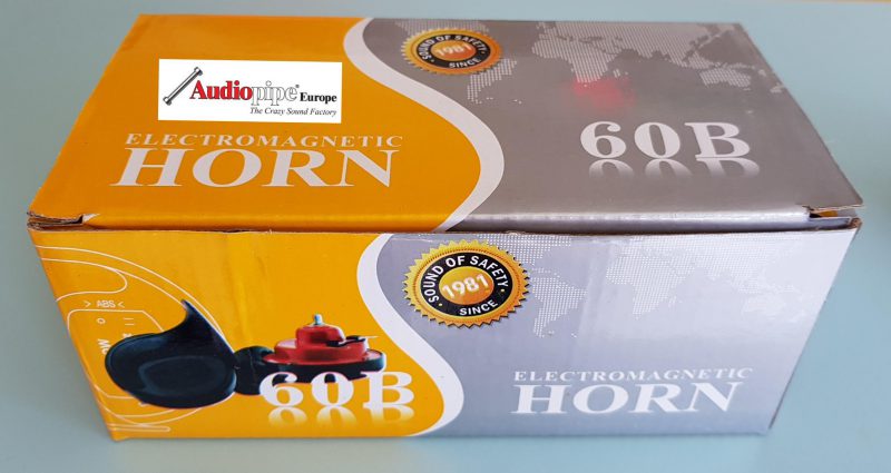 Alternative view of 2 Klang Doppel Hupe BMW Sound 2 Stk. Rot/Schwarz TYPE R