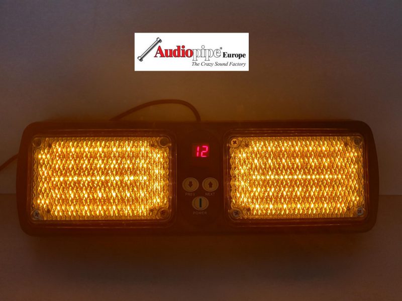 LED Frontblitzer Sonnenblende 45W Police GELB - Audiopipe