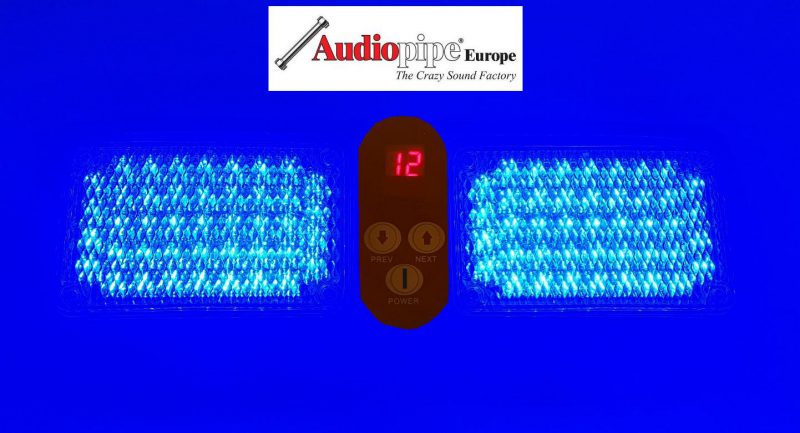 LED Frontblitzer Sonnenblende 45W Police BLAU - Audiopipe