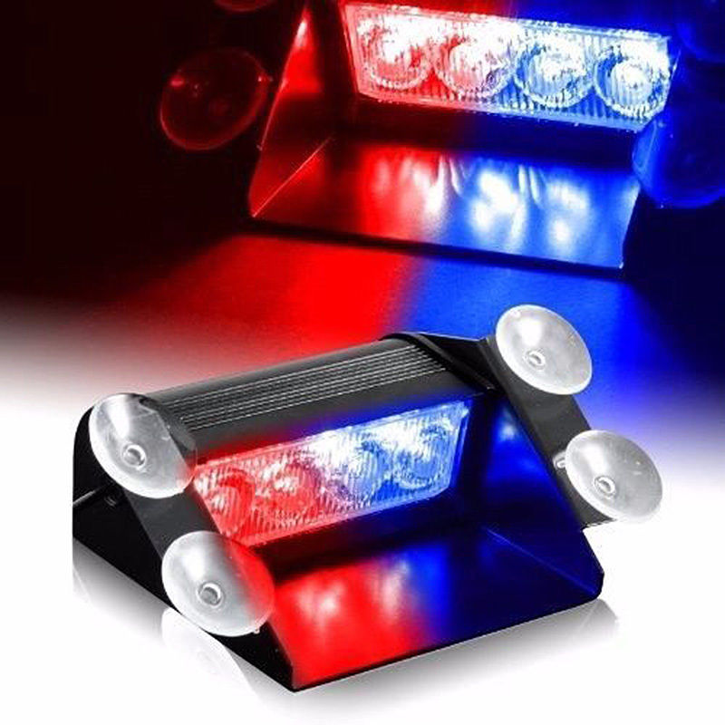 LED Frontblitzer USA Police Strobo PACE CAR BLAU/ROT 8W - Audiopipe