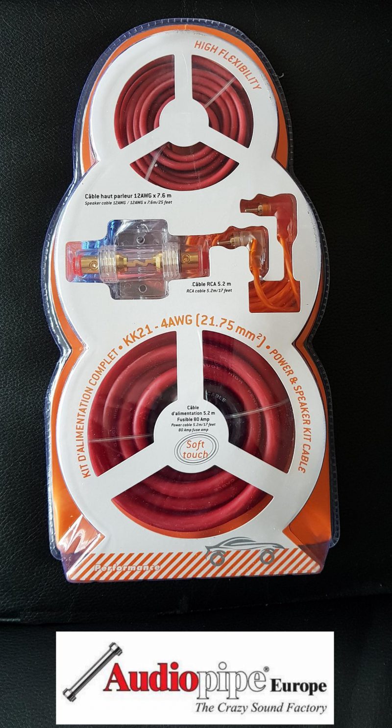 Verstärker Endstufen Anschluss Set Kabel Kit 22mm² Rot
