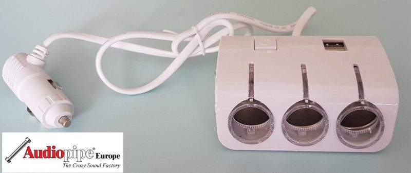 Alternative view of Zigarettenanzünder Adapter Steckdose 3-fach + 2x USB Ladegerät