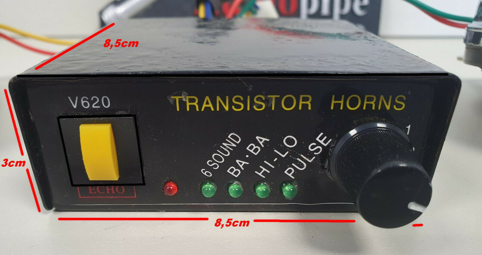 Doppel Druckluft Fanfare Hupe 12 Volt mit 2 Metall Hörnern chrom +  Kompressor