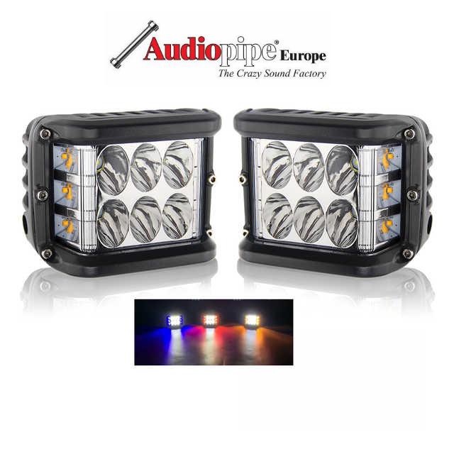 LED Frontblitzer Sonnenblende 45W Police GELB - Audiopipe