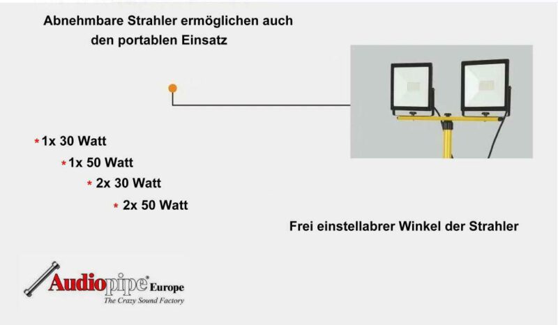 Alternative view of Baustrahler 2x 30W mit Stativ