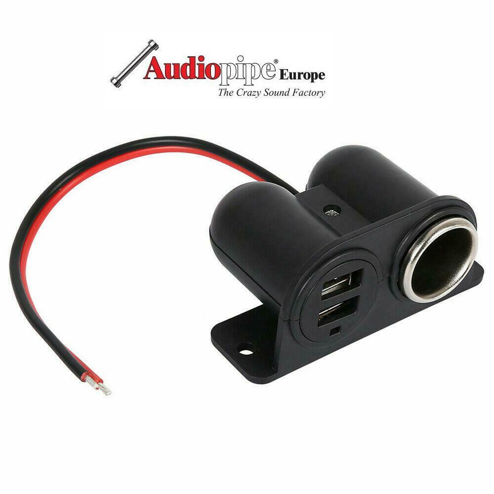 Aufbau Steckdose 12V-24V + 2x USB Ladegerät - Audiopipe