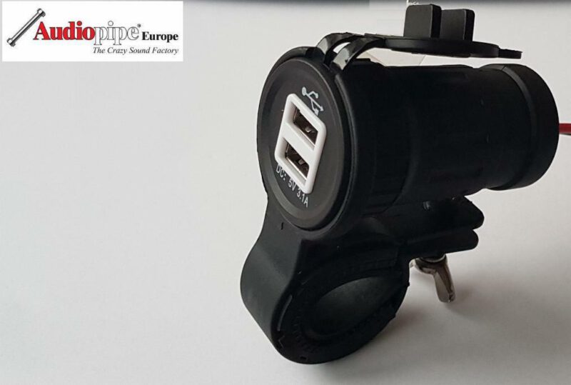 2x USB Ladegerät Roller / Motorrad Lenkerhalterung