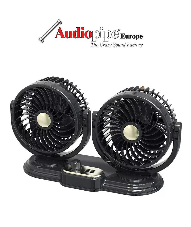 Auto Ventilator Doppellüfter 12V+24V - Audiopipe