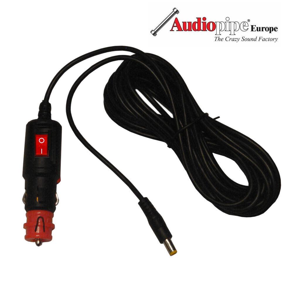 Zigarettenanzünder 5.5mm Hohlstecker LED + Schalter Nr.15 - Audiopipe