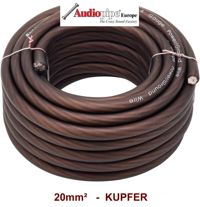 Powerkabel 20mm² Kupfer Masse schwarz