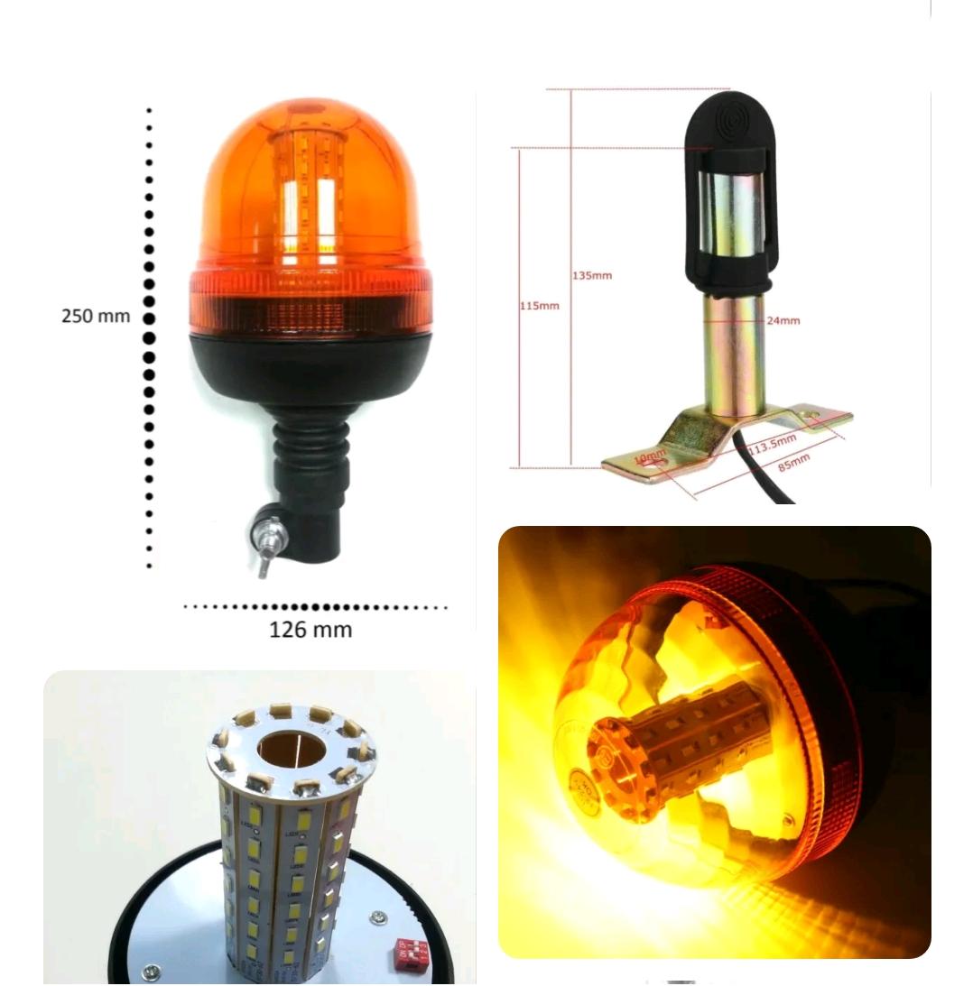 60x LED Rundumleuchte Aufsteckrohr senkrecht - Audiopipe