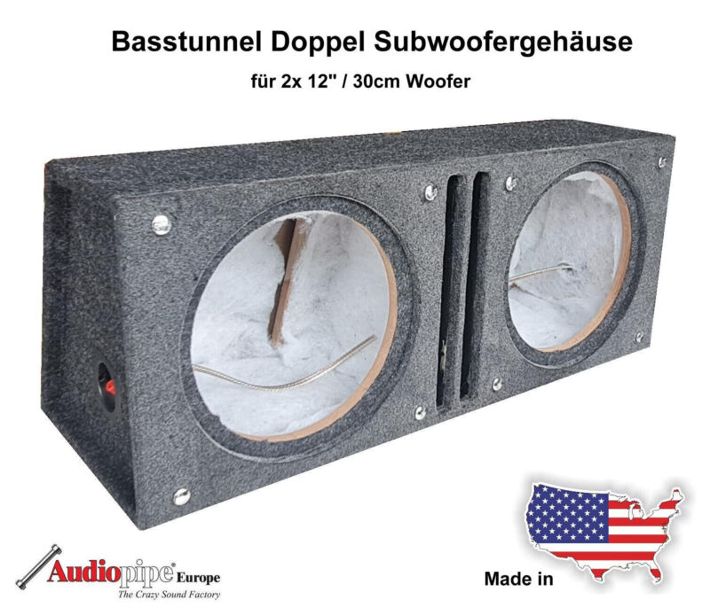 Subwoofer Basstunnel Doppel Leergehäuse 10″ 30cm