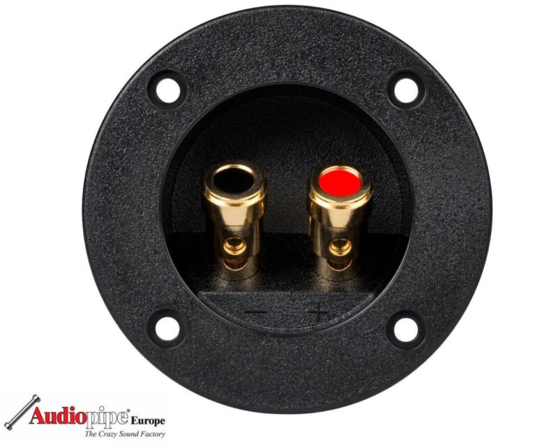 Push Lautsprecherterminal rund vergoldet 75mm