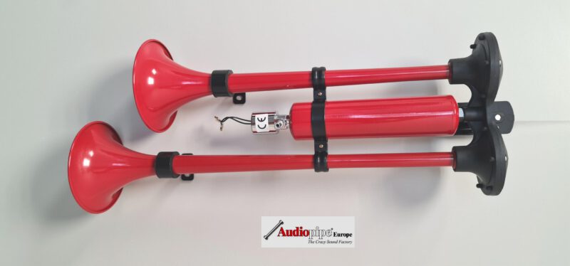 DURANGO Air Horn Fanfare Mega Train Horn mit Tank , Red 12V+24V