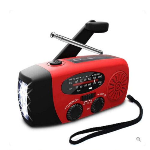 Alternative view of Solar Radio mit Taschenlampe 2000mAh Kurbelradio Notfallradio Rot