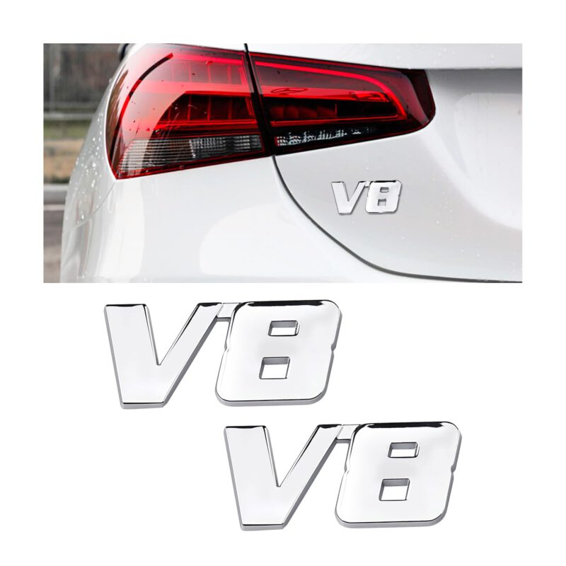 Alternative view of V8 Emblem Chrom Schriftzug 3D hochwertig aus Metall